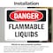 Signmission Flammable Liquids Danger Sign, Vinyl Decal, 7in W x 5in L, 2PK OS-2PACK-DS-D-57-L-1827 - alternate 6